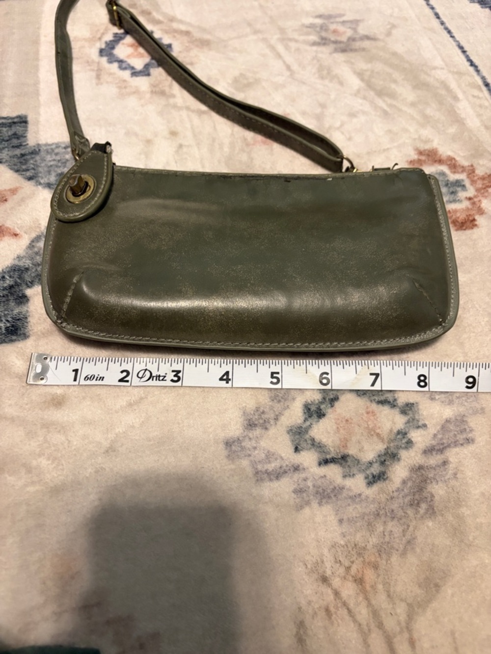 Joy Susan Women's Olive Green Leather Crossbody Bag - Picture 3 of 10